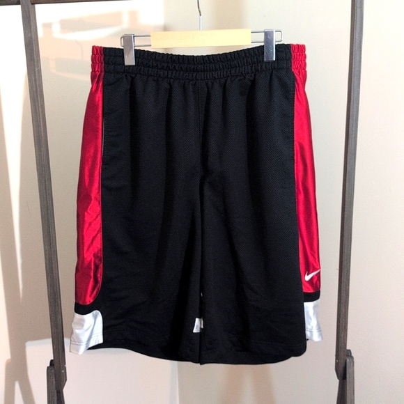 Nike| Vintage Black, Red And White Long Basketball Athletic Sports Shorts - Picture 1 of 13
